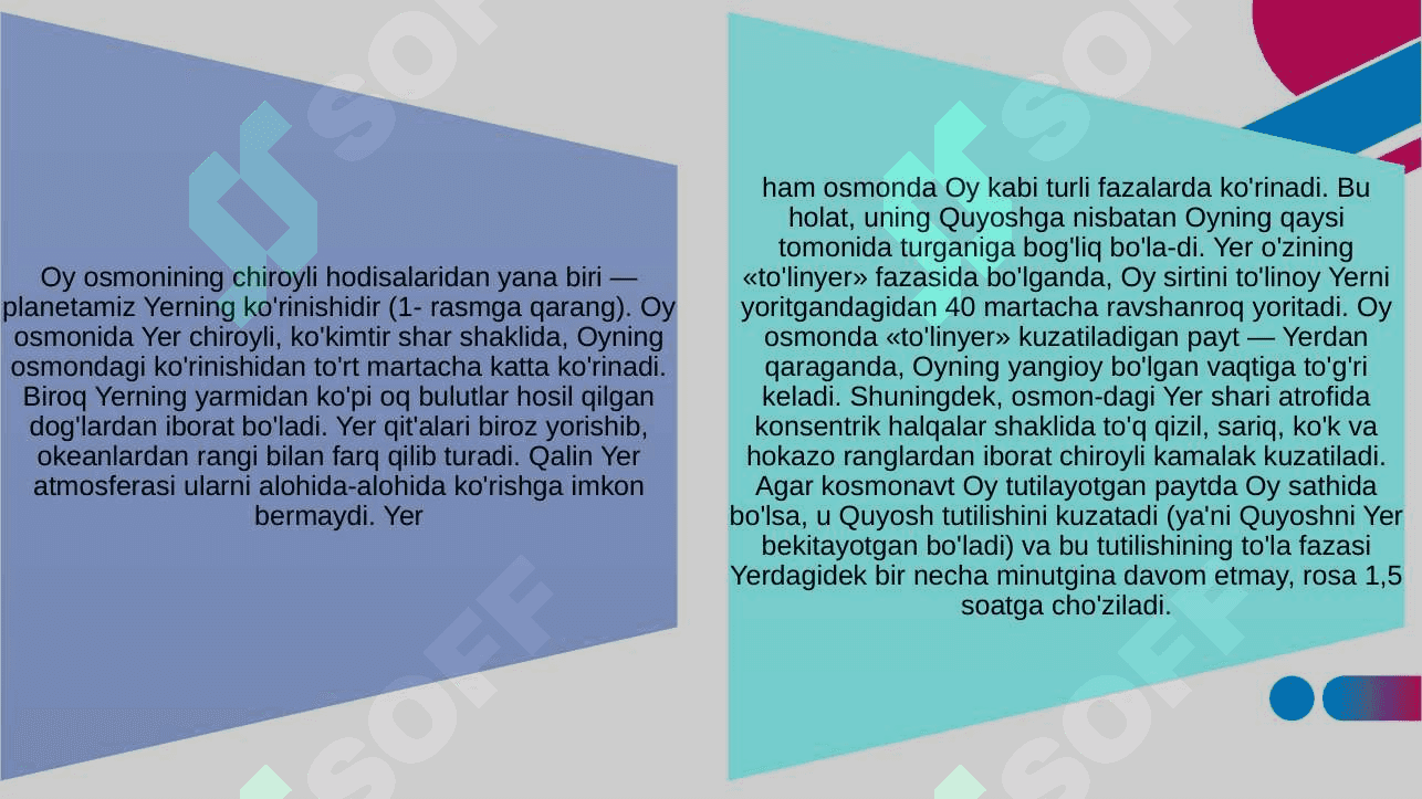 OYGA UCHISH TRAYEKTORIYALARI. OY ORBITA TEKISLIGINING ELLIPTIKLIGINI, OYNING TORTISHISH KUCHI VA OYNING O’LCHAMLARINI HISOBGA OLISH 5