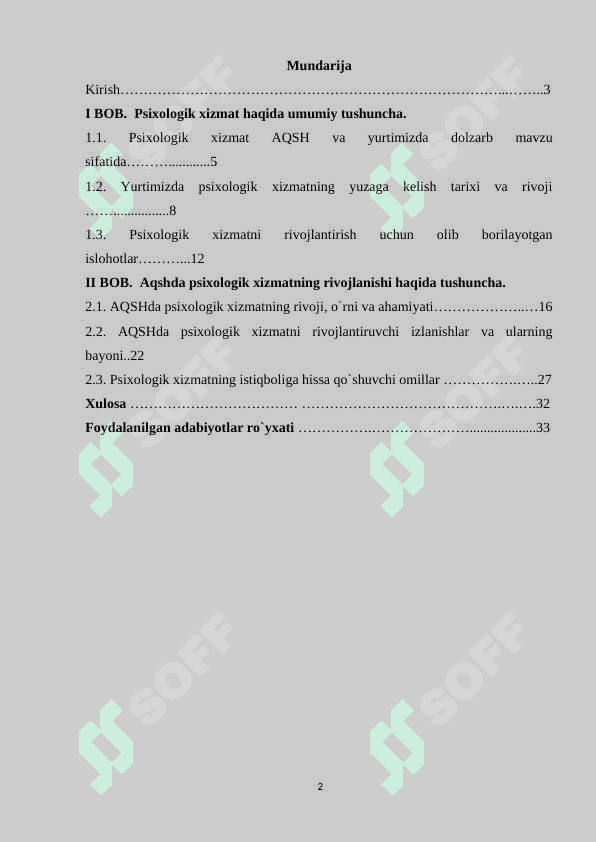 PSIXOLOGIK XIZMATNING RIVOJLANISHI (AQSH MISOLIDA) 2