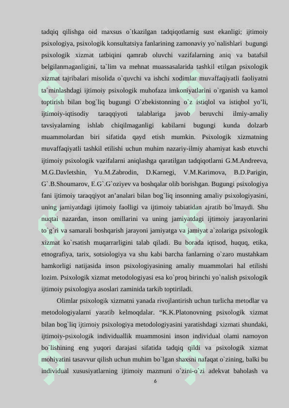 PSIXOLOGIK XIZMATNING RIVOJLANISHI (AQSH MISOLIDA) 6
