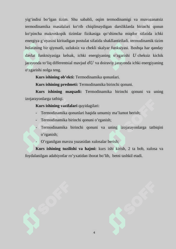 TERMODINAMIKANING BIRINCHI QONUNINI VA UNING IZOJARAYONLARGA TADBIQI 3