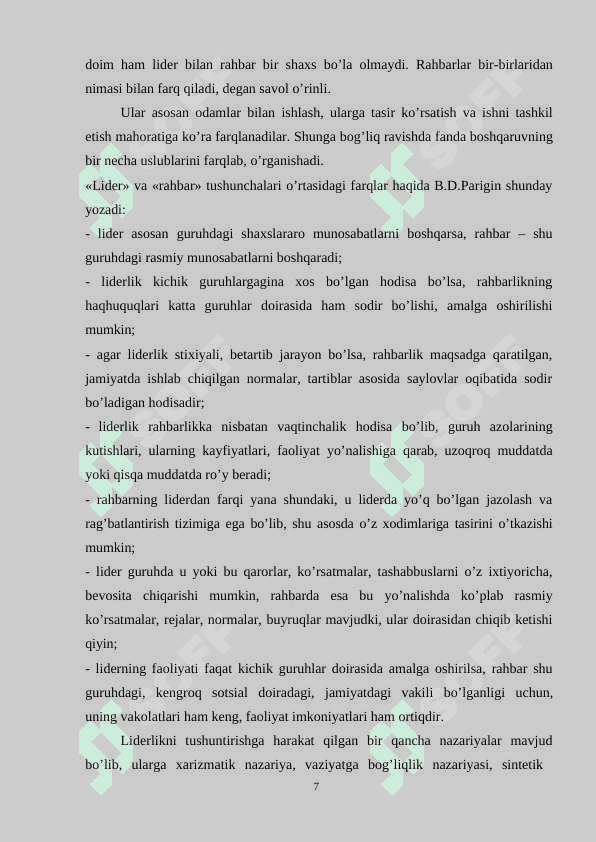 Sotsial tashkilotlar tizimida psixologik xizmatning o'rni 7