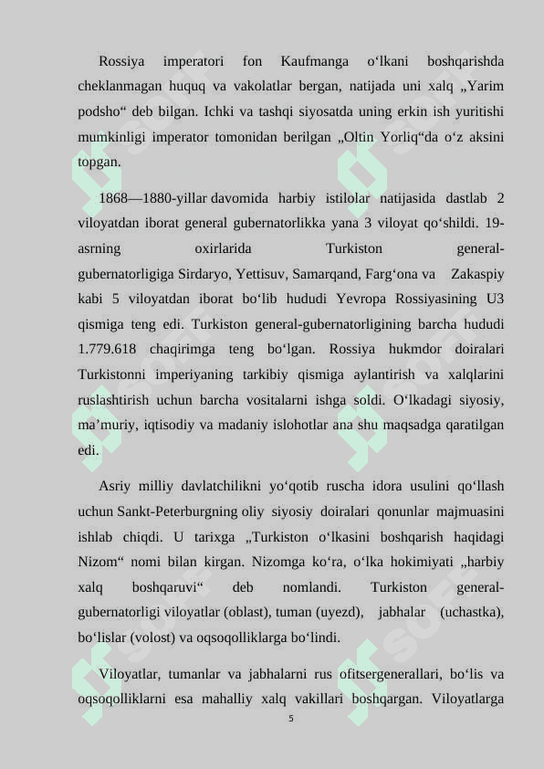 Turkiston general-gubermatorligi devonxonasi hujjatlari 5