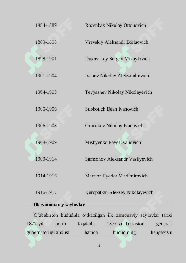 Turkiston general-gubermatorligi devonxonasi hujjatlari 8