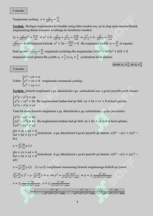 Olimpiada masalalari matematika 2