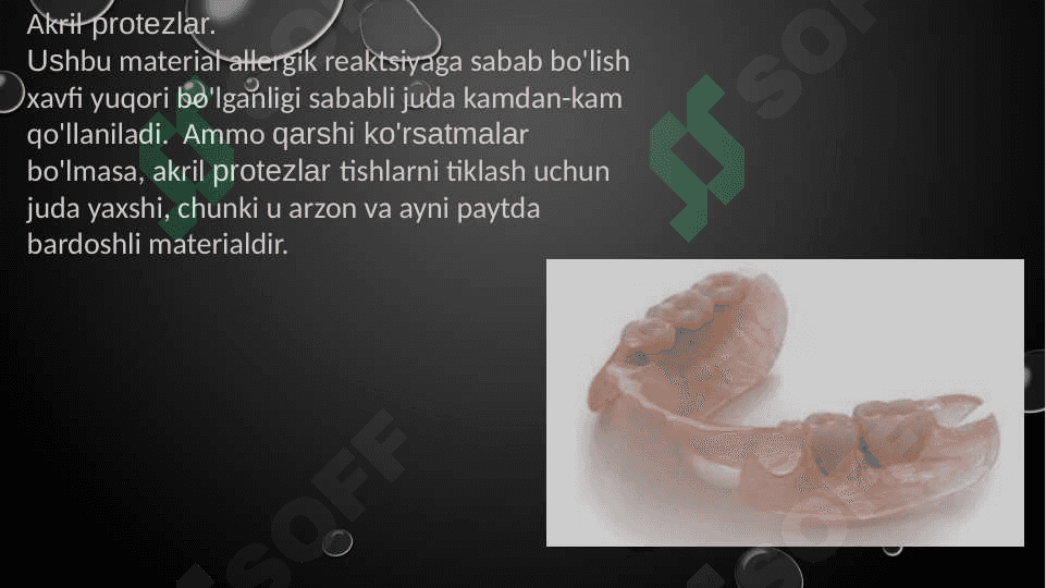 To'liq ikkilamchi adentiya bo'lgan bemorlarga materiallar ishlatish.Umum somatik kasalliklari bo'lgan bemorlarni ortopedik davolashga tayyorlash. 4