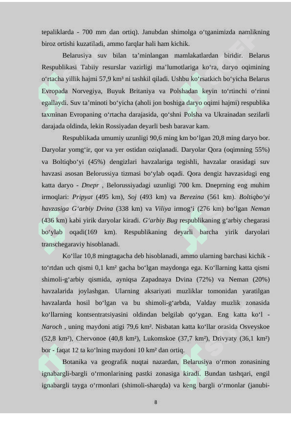 BELORUS DAVLATI GEOGRAFIYASI 8