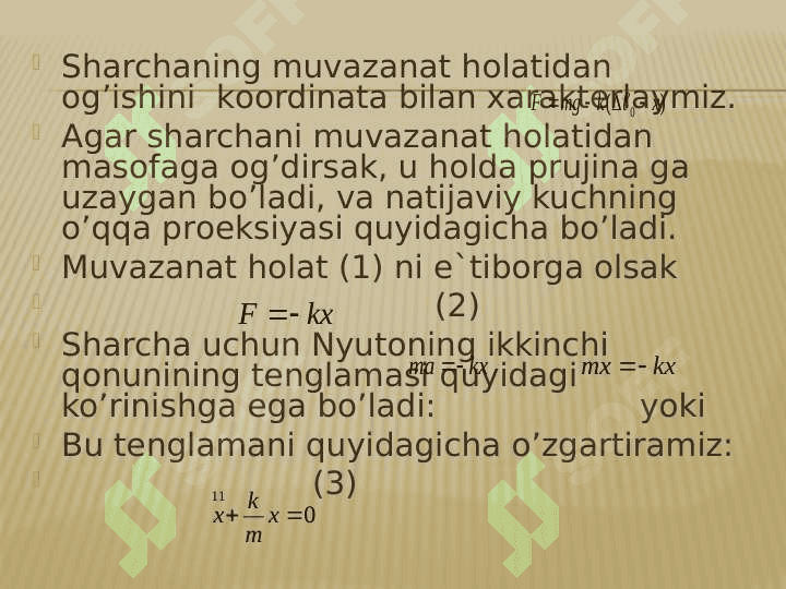 Fizik va matematik mayatniklar. 3