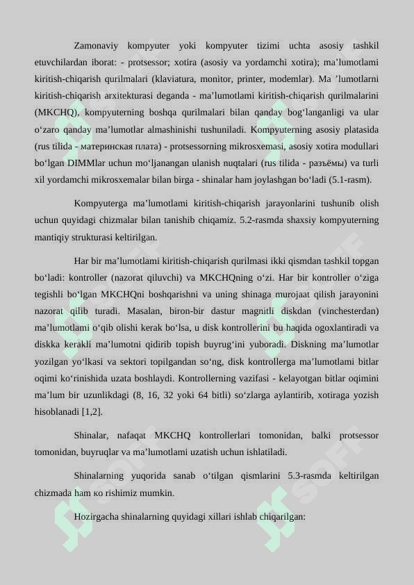 Kompyuterga maʼlumotlarni kiritish-chiqarish tizimlari portlar va ularning vazifalari 3