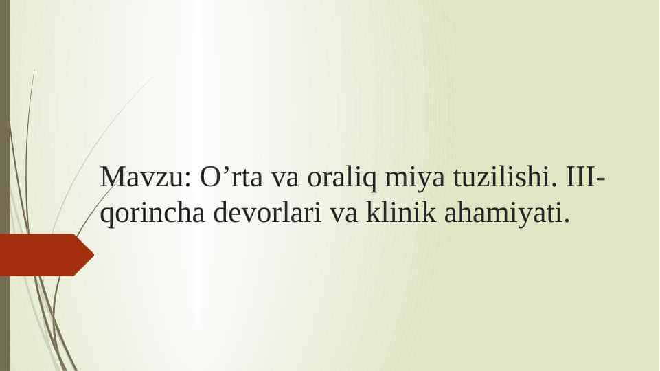 O’rta va oraliq miya tuzilishi... . III-qorincha devorlari va klinik ahamiyati