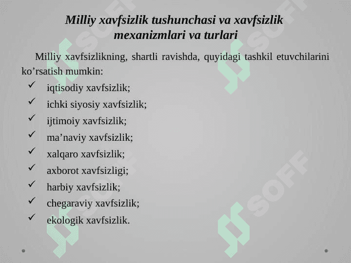 Axborot  xafvsizligini ta’minlashning asosiy tushunchalari, maqsadi va vazifalari 5