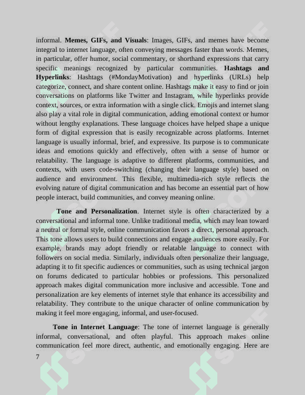 INTERNET STYLE AND ITS GENRES (COMPARATIVE ANALYSIS OF GENRES) 7