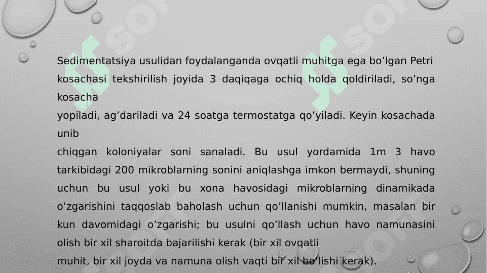 Havoning bakteriologik ifloslanganligini aniqlash usullari 2