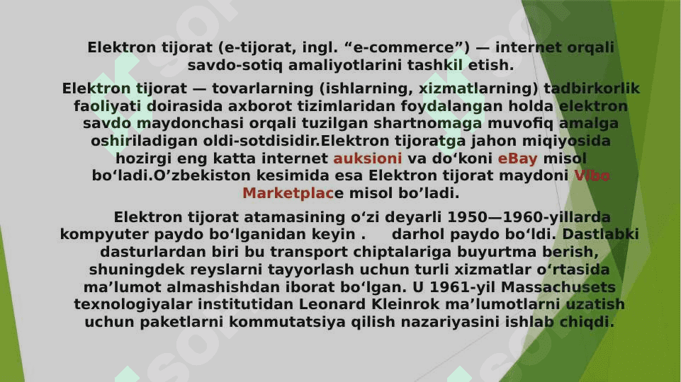 Elektron biznes va Elektron tijorat 2