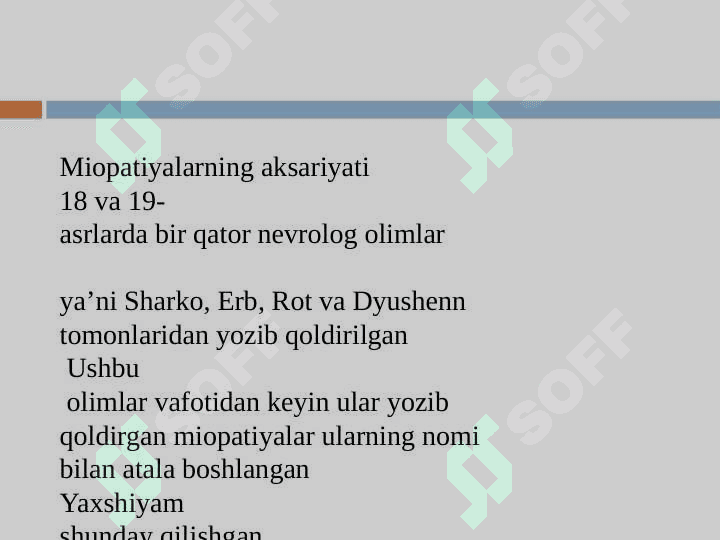 Asab tizimining nasliy kasalliklari (miopatiyalar) 3