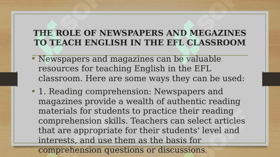 TEACHING CULTURE TO EFL STUDENTS THROUGH NEWSPAPERS AND MEGAZINES. 5