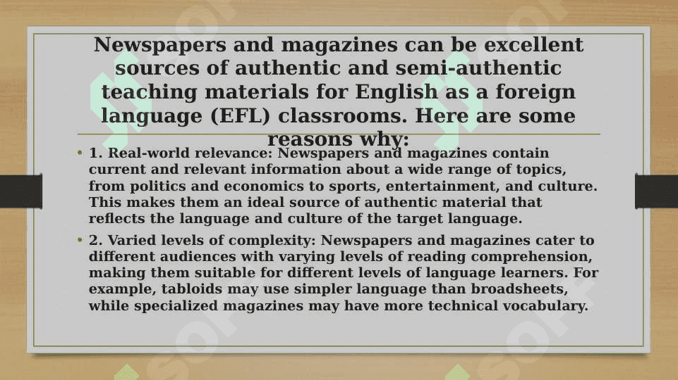 TEACHING CULTURE TO EFL STUDENTS THROUGH NEWSPAPERS AND MEGAZINES. 7