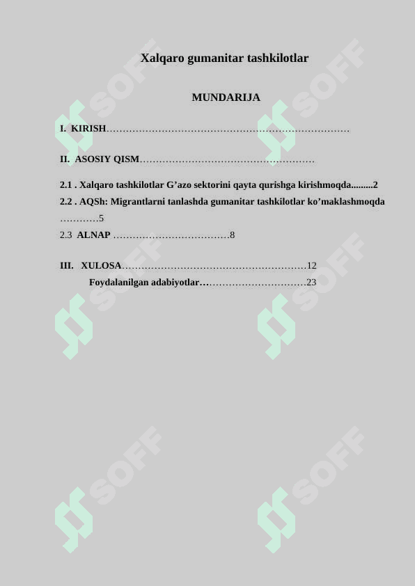 Xalqaro gumanitar tashkilotlar 2