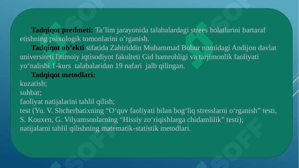 Ta’lim jarayonida talabalardagi stress holatlarini bartaraf etishning psixologik hususiyatlari 5