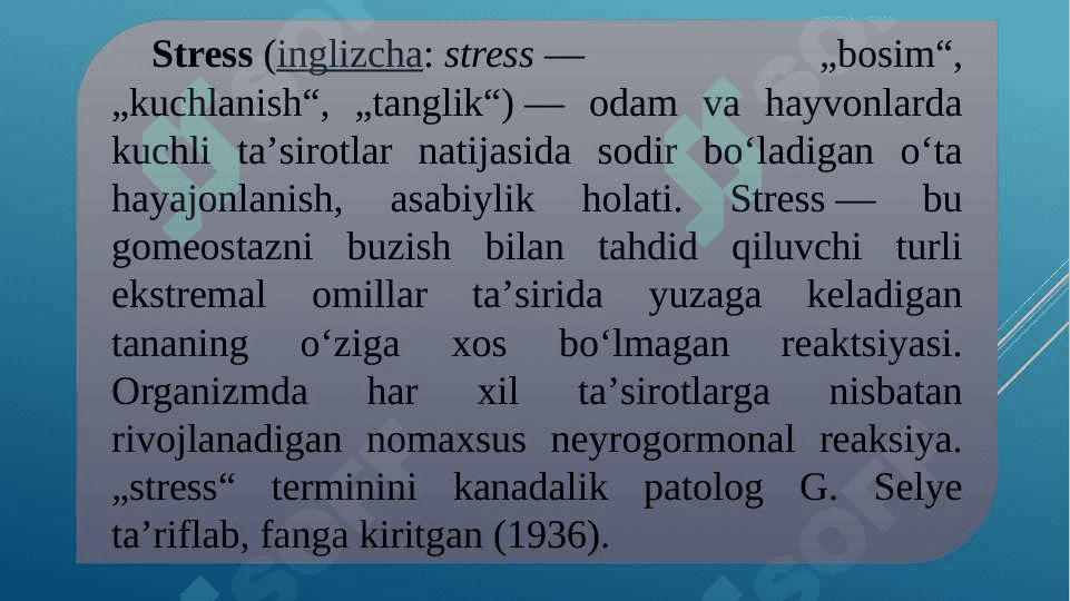 Ta’lim jarayonida talabalardagi stress holatlarini bartaraf etishning psixologik hususiyatlari 6