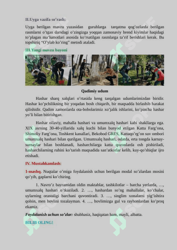 Hashar 8-sinf o'zbek davlat tili dars ishlanma 3