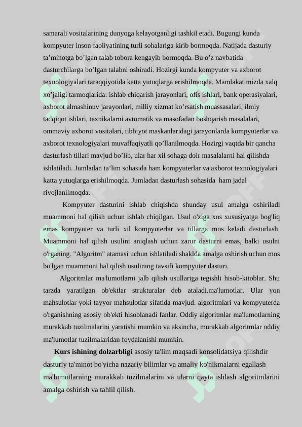 Berilganlarning strukturasi uchun algaritim 4
