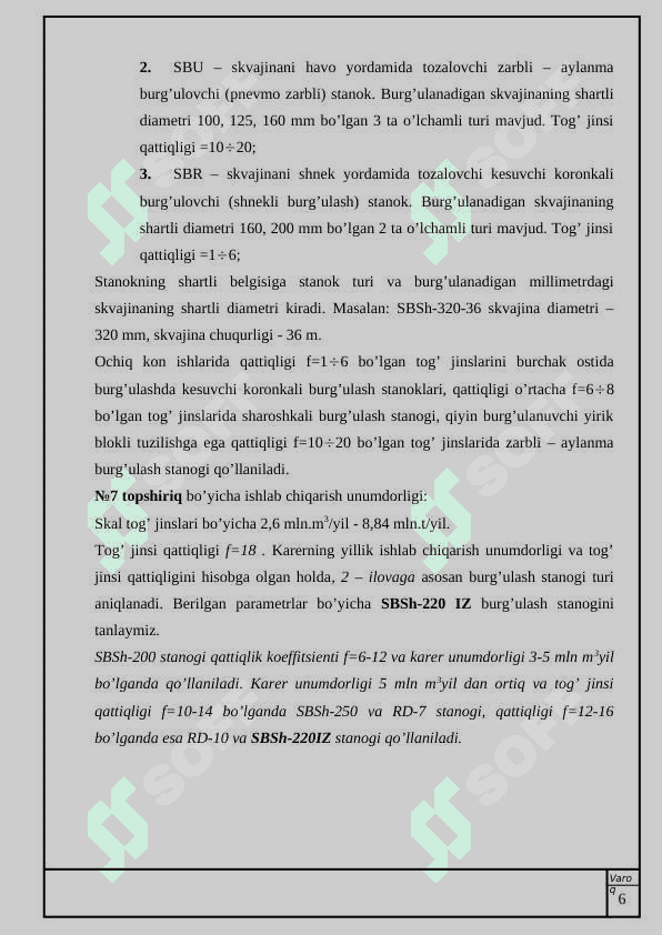 Tog’ jinslarini qazib olish 6
