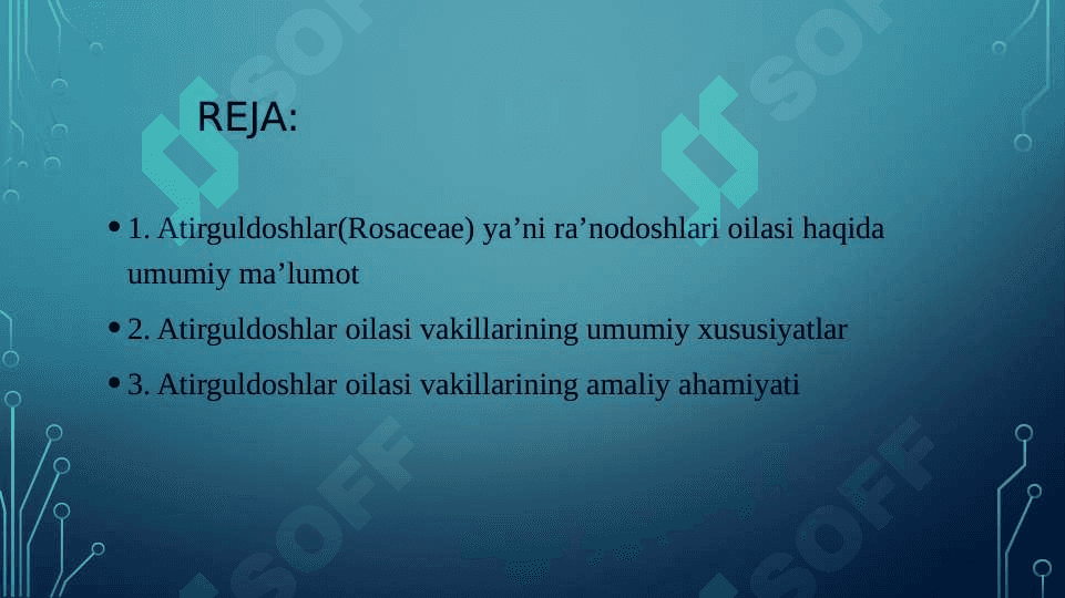 atirguldoshlar oilasining asosiy vakillari va ularning amaliy ahamiyati 2