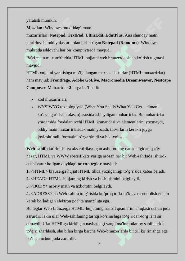"Bolalar dunyosi" online do’koni uchun semantik asosiy sayt yaratish. 7