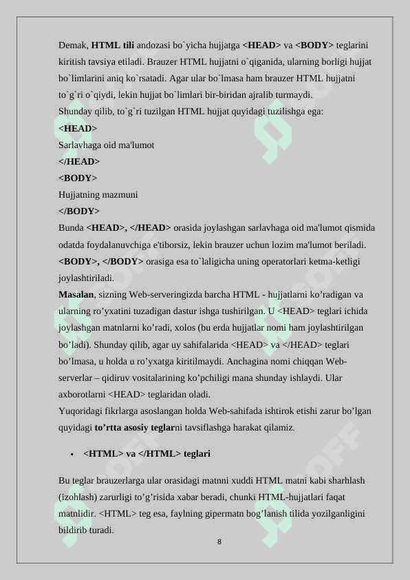 "Bolalar dunyosi" online do’koni uchun semantik asosiy sayt yaratish. 8