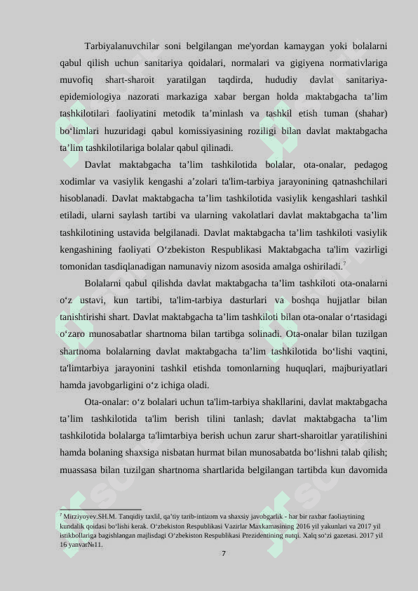 DAVLAT VA NODAVLAT MAKTABGACHA TA'LIM TASHKILOTLARINING O'ZIGA XOS XUSUSIYATLARI 7