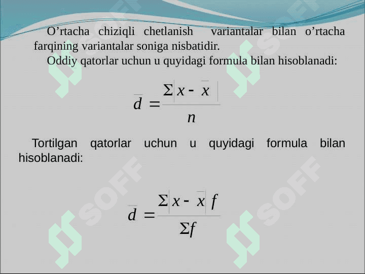 Variatsiya ko‘rsatkichlari va dispersion tahlil asoslari 4