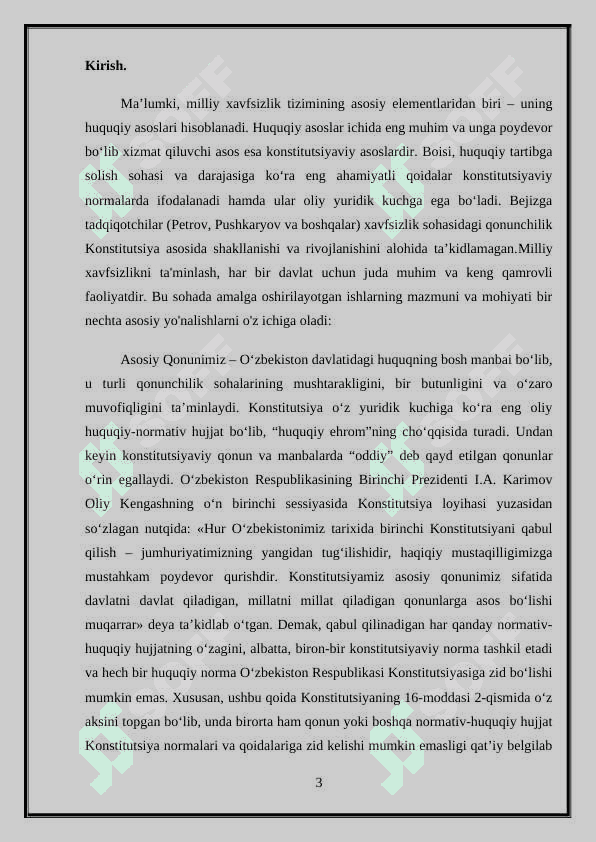 Milliy xafsizlikni ta’minlash borasida amalga oshirilayotgan ishlarning mazmun-mohiyati 3