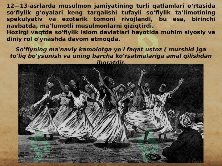 IX-XII asrlarda islom dini vatassavuf Tariqatlari. me’morchilik va sa’nat 4