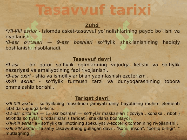 IX-XII asrlarda islom dini vatassavuf Tariqatlari. me’morchilik va sa’nat 5