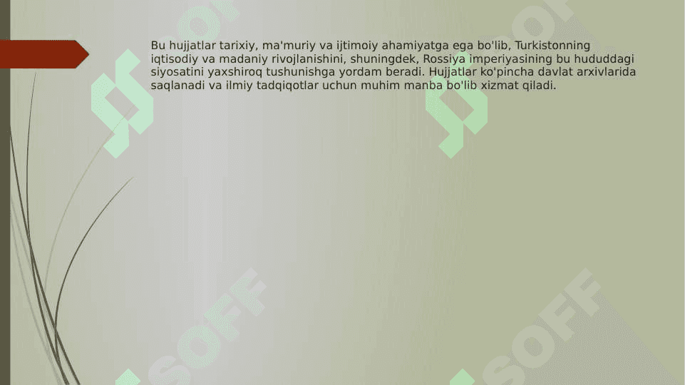 Turkiston general-gubermatorligi devonxonasi hujjatlari 4