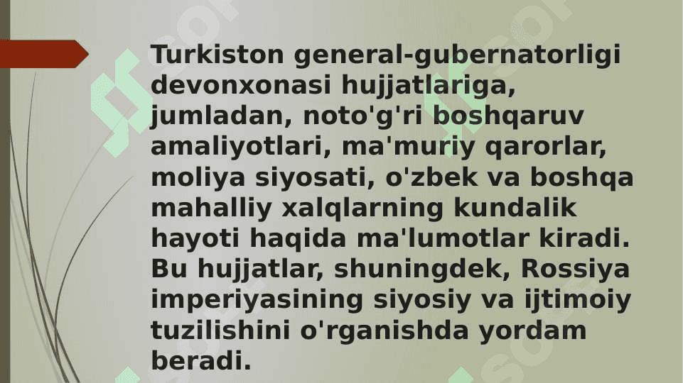 Turkiston general-gubermatorligi devonxonasi hujjatlari 5
