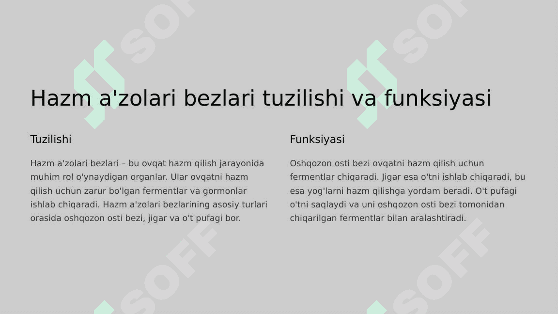 Hazm a'zolari bezlari, postnatal taraqqiyoti, anomaliyalar 3