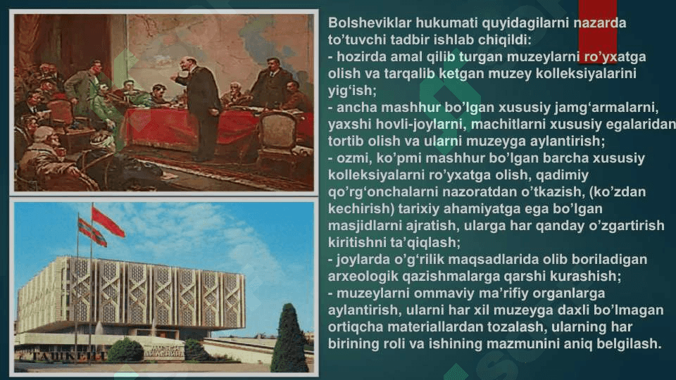 O'zbekistonda dastlabki muzeylarning vujudga kelishi 4