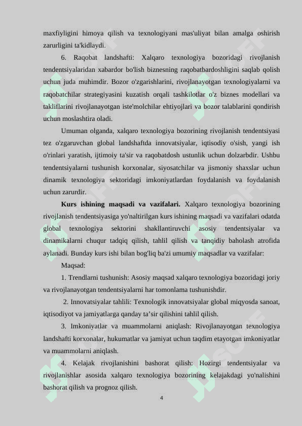 Xalqaro texnologiya bozorining rivojlanish tendensiyasi 4