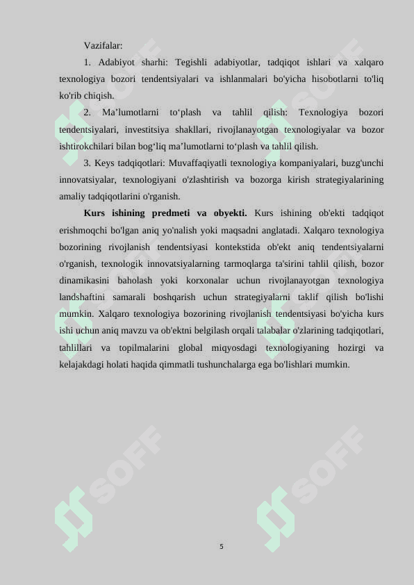 Xalqaro texnologiya bozorining rivojlanish tendensiyasi 5