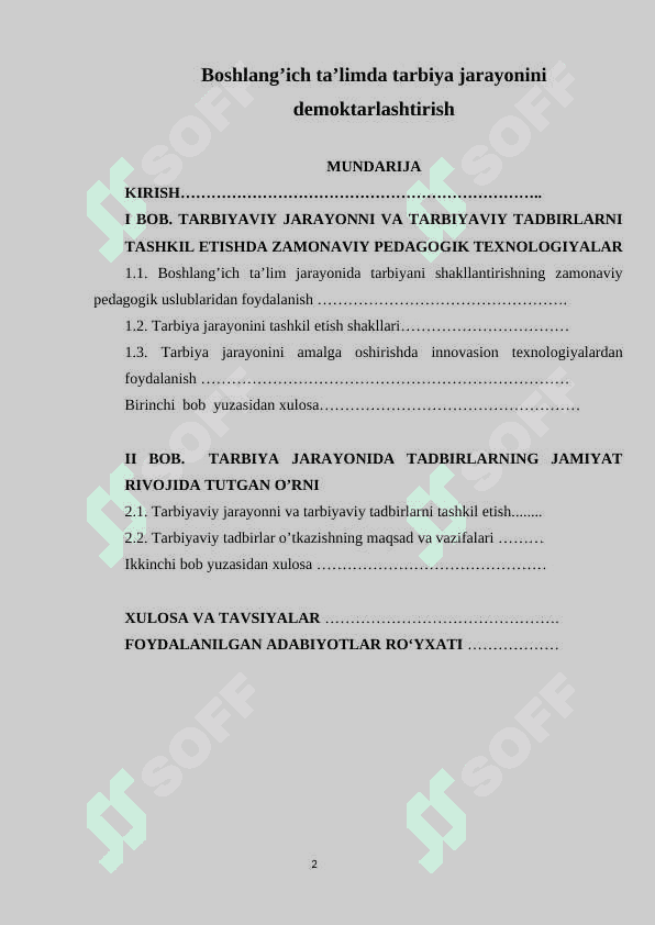 Boshlang’ich ta’limda tarbiya jarayonini demoktarlashtirish 2