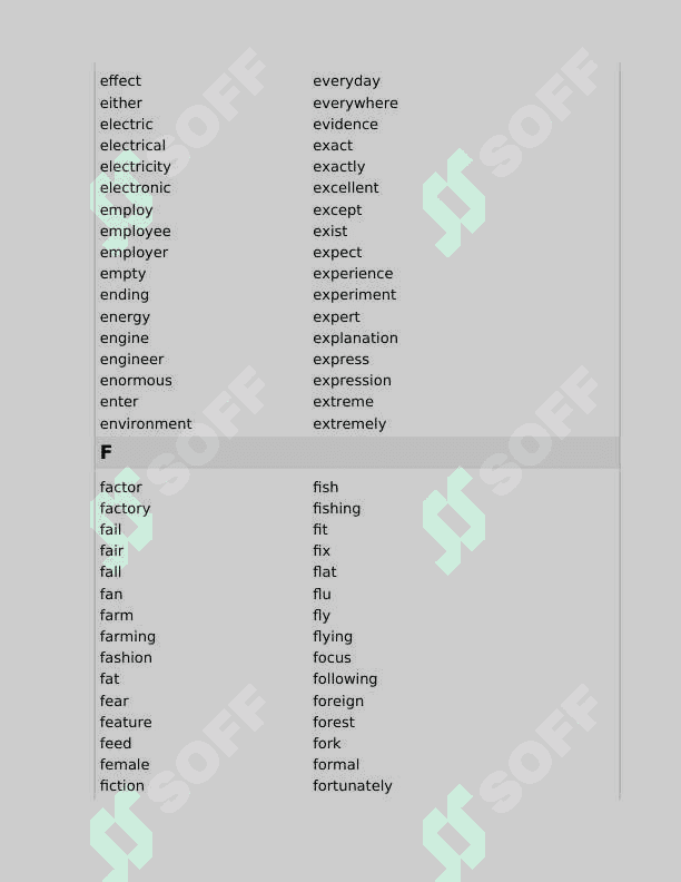 CEFR A2 Word List 5