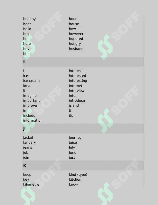 A1-A2 Level Word List 7