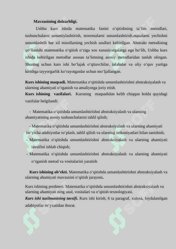 Matematika o‘qitishda umumlashtirishni abstraksiyalash va ularning ahamiyati. 5
