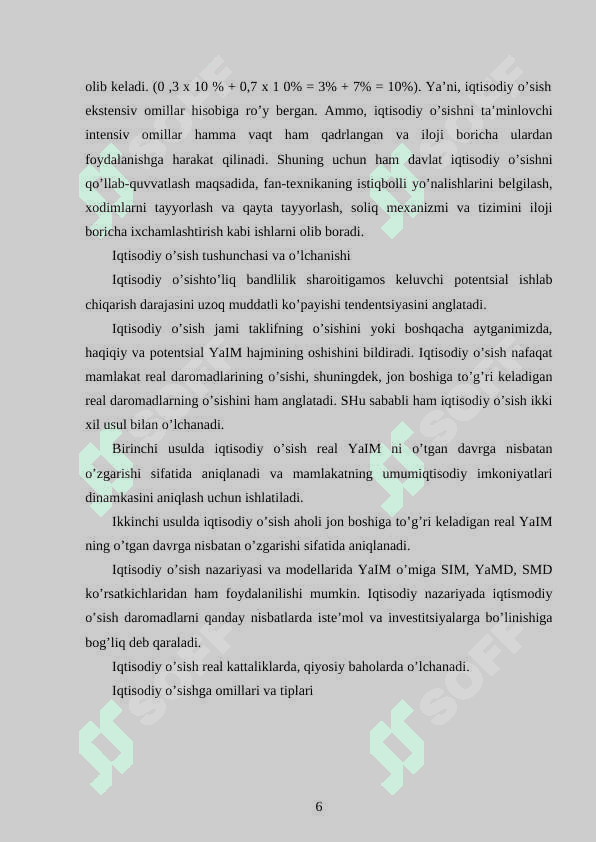 Iqtisodiy rivojlanish to'g'risidagi asosiy nazariyalar 6