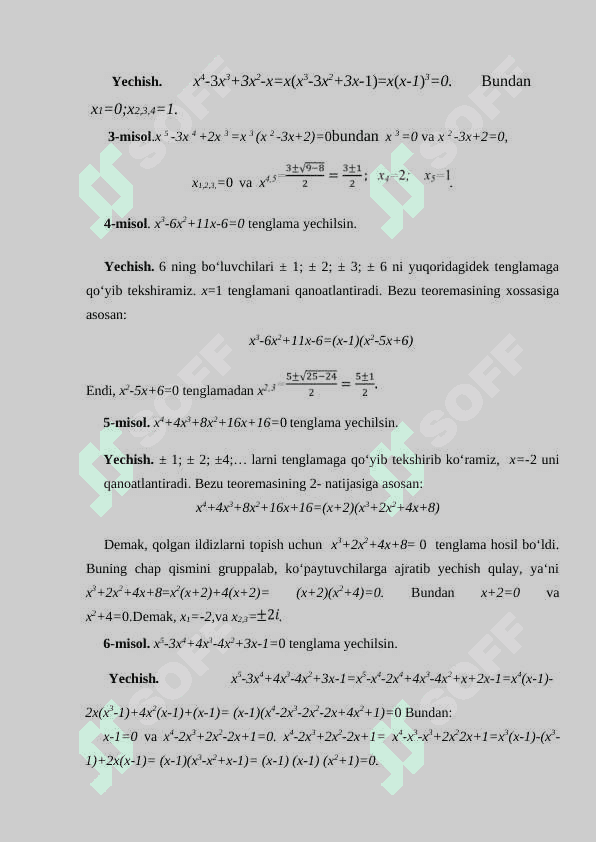 Yuqori darajali tenglamalar mavzusisni o‘qitish metodikasi 6