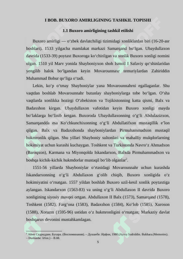 Buxoro amirligida saroy unvonlari va mansablari 5