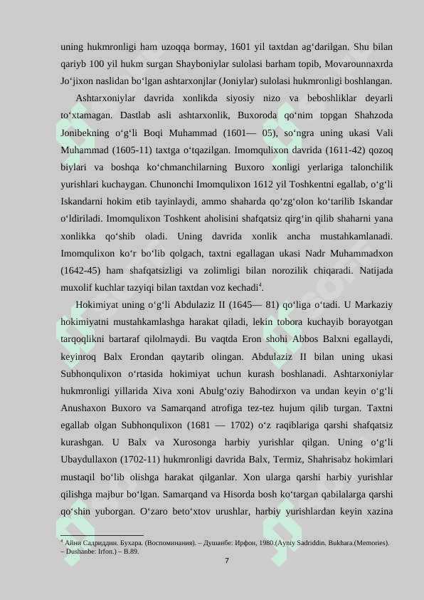 Buxoro amirligida saroy unvonlari va mansablari 7