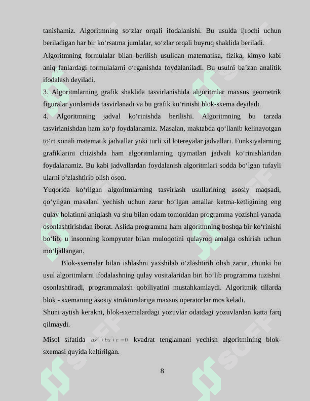 TASHQI IZLASH MASALALARI 8