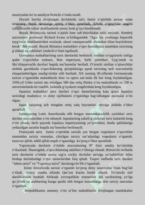 Tarix fanini o’qitishda ilg’or xorijiy tajribalar  KURS ISHI 7